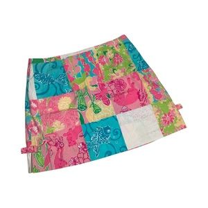 Lilly Pulitzer Womens Patchwork Print Skirt Size 2 Multicolor Vintage